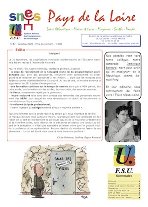 Bulletin SNES Pays de Loire n°47 oct 2023